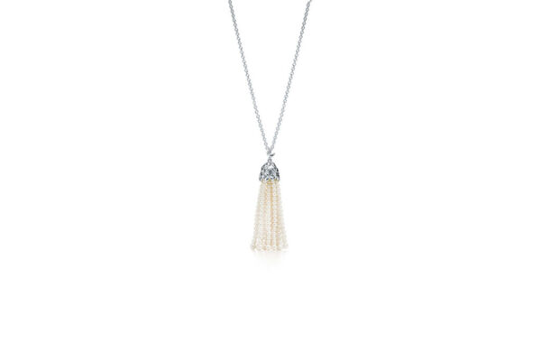 Olive Leaf Pearl Tassel Necklace